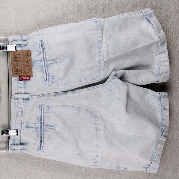 𝅺UNION Bay Sportswear Vintage Blue Light Stone Wash High Rise Jean Shorts - Picture 10 of 15